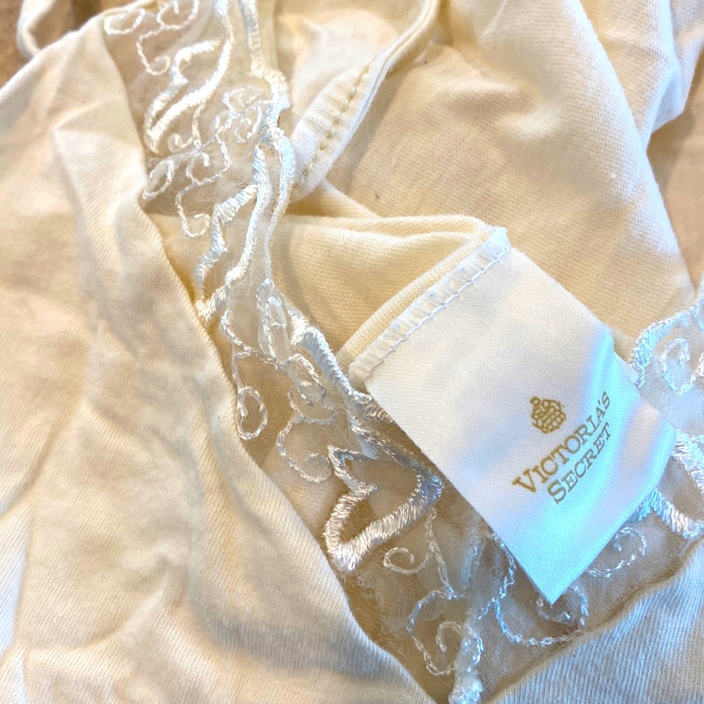 VINTAGE Victoria’s Secret Cami Ivory Bridal Lace Tank Top Women’s Size Small
